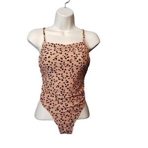 Xhilaration Women's Bathing Suit One Piece Animal Print Strappy Back Small S